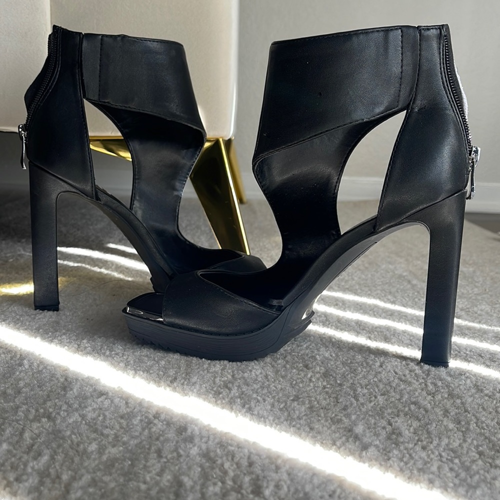 DKNY Asymmetric Open Toe Heel Sandal!